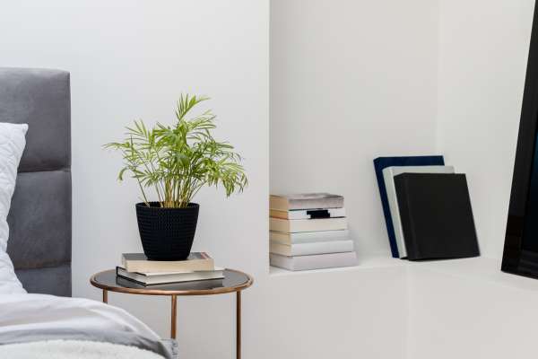 Corner Bookshelf Nightstand