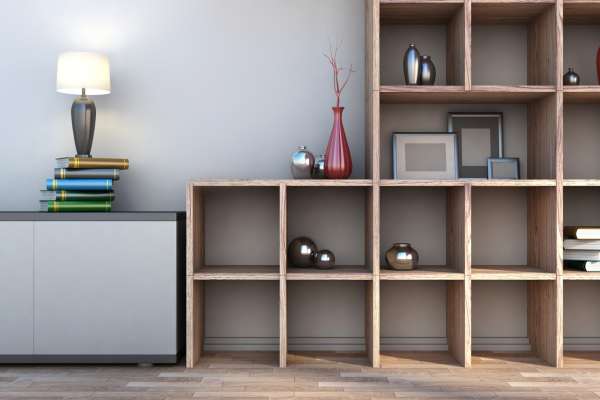 Floating Shelf Lamp In Bedroom