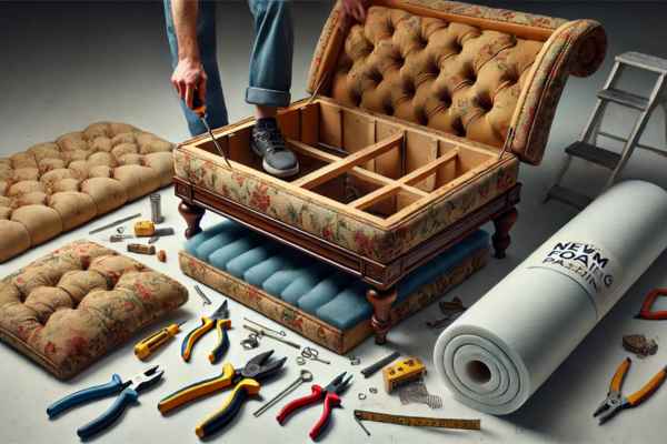 Preparing The Pouf Ottoman