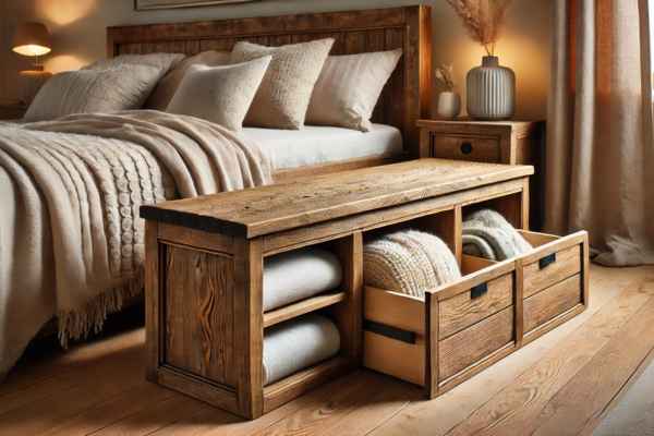 Rustic Benches with Storage