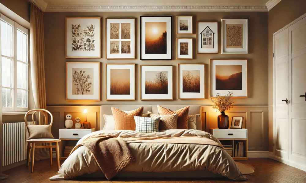 Bedroom With Picture Frames