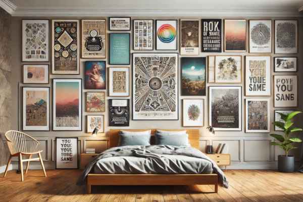 Creating a Gallery Wall with Posters in the Bedroom