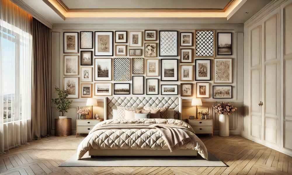 How To Decorate A Bedroom Wall With Picture Frames