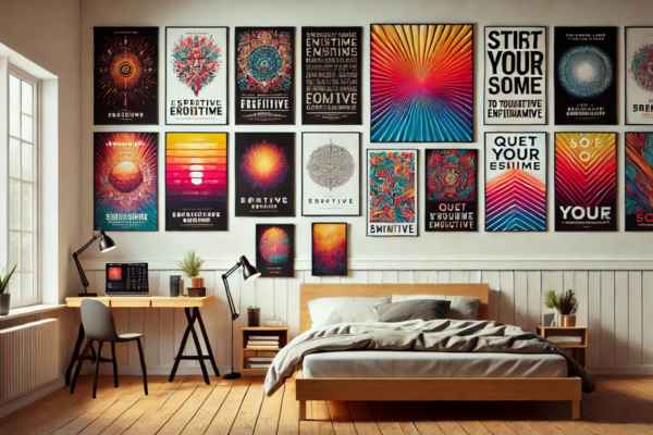 Posters within the Bedroom for Inspiration and Motivation