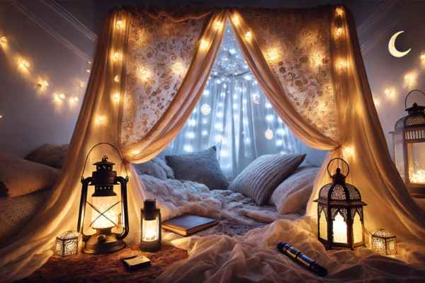 Adding Lighting for a Magical Touch Make A Blanket Fort In A Small Bedroom