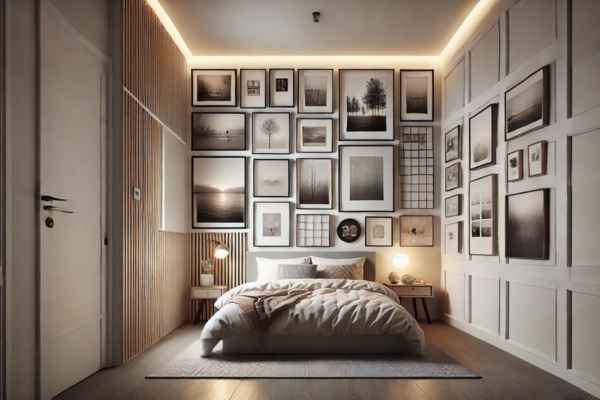 Arranging Wall Frames in Small Bedrooms