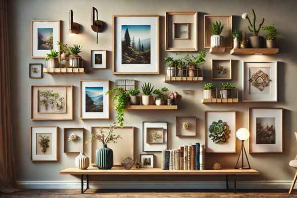 Mixing Frames with Other Wall Decor