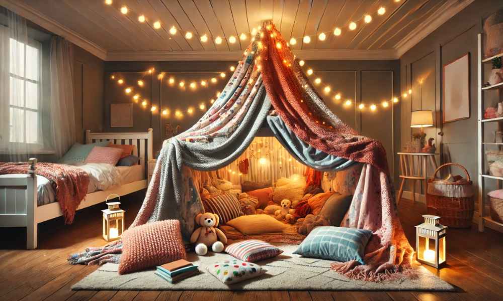 Sleepover Bedroom Blanket Fort