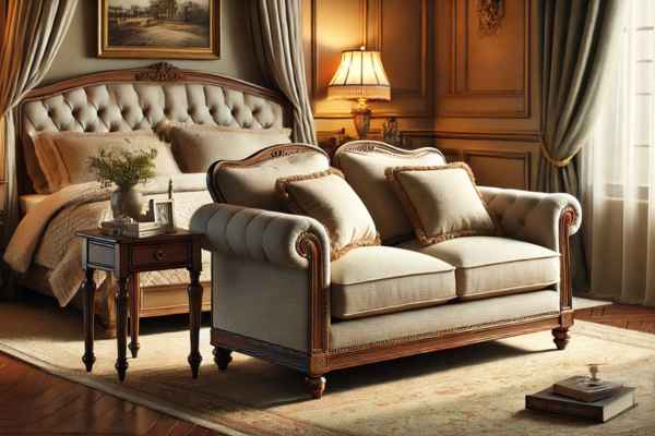 Traditional Upholstered Two Seater Sofa